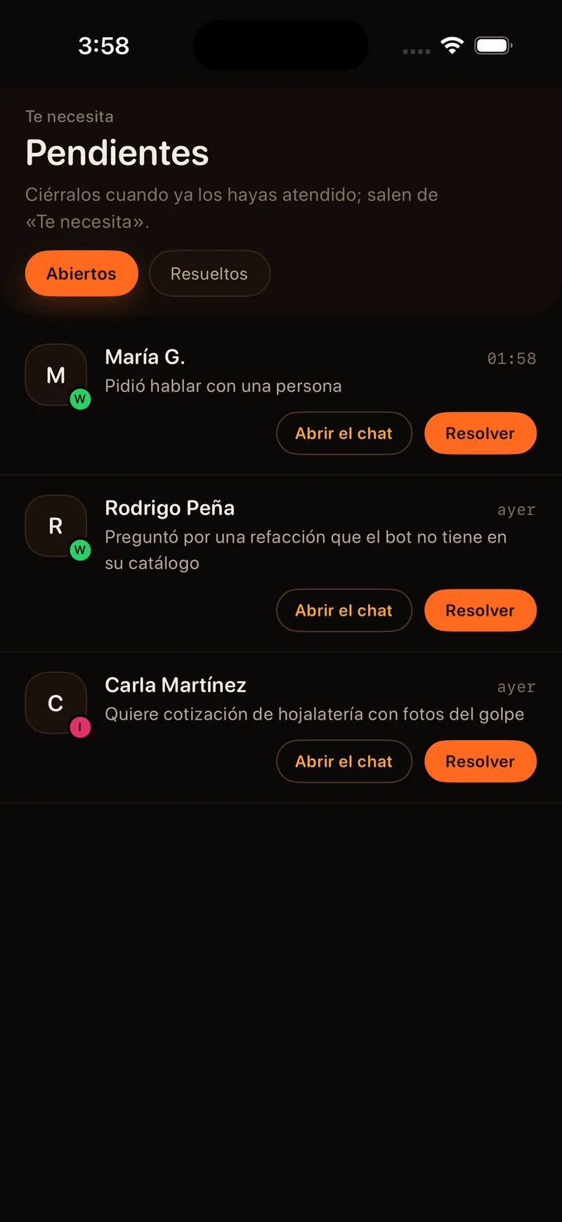 Pendientes: a quién le quedó algo a medias con el bot